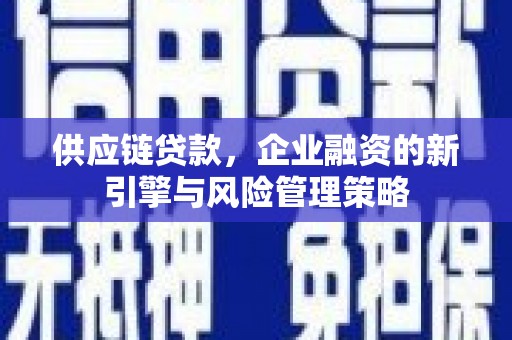 成功供应链贷款，企业融资的新引擎与风险管理策略