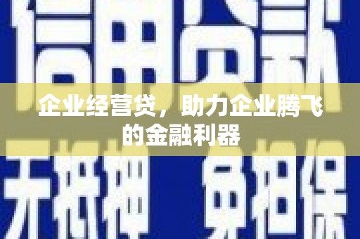 成功企业经营贷，助力企业腾飞的金融利器