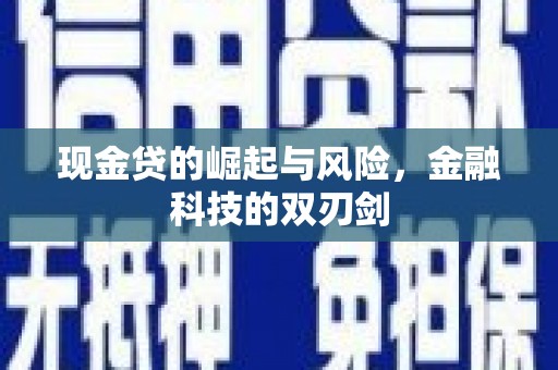 成功现金贷的崛起与风险，金融科技的双刃剑