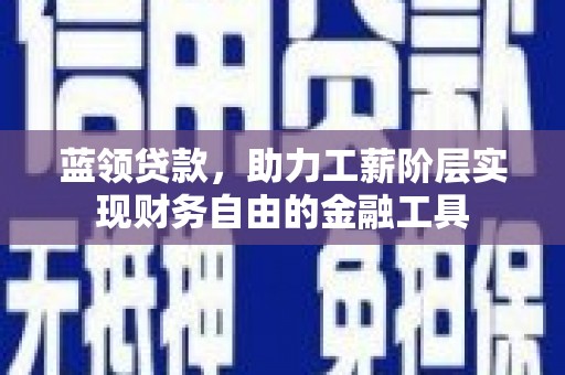 成功蓝领贷款，助力工薪阶层实现财务自由的金融工具