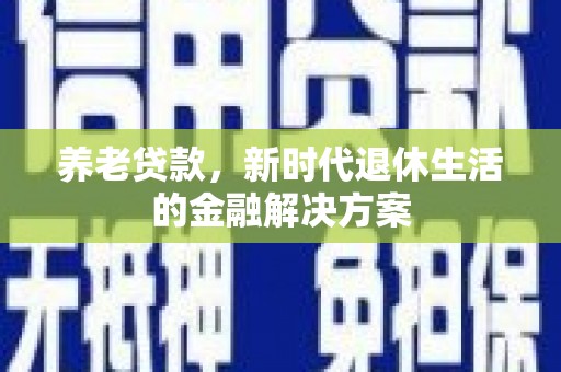 成功养老贷款，新时代退休生活的金融解决方案