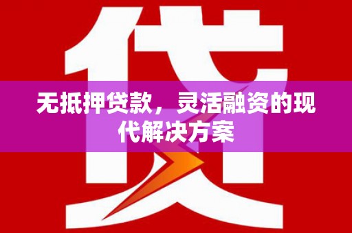 成功无抵押贷款，灵活融资的现代解决方案