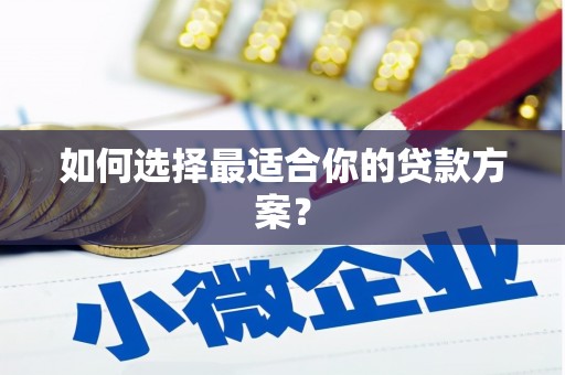成功如何选择最适合你的贷款方案？